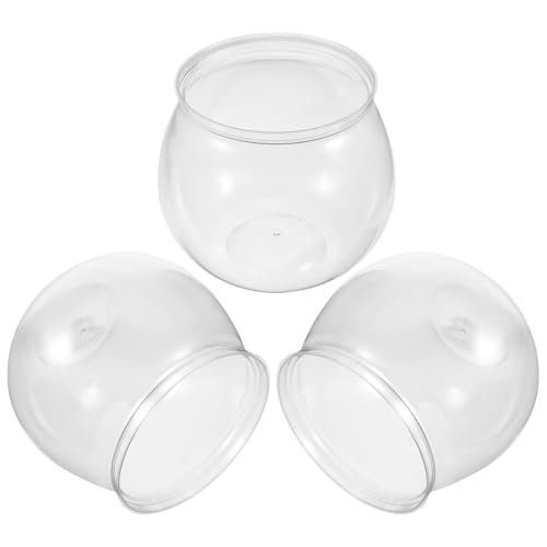 Toddmomy 3 Stück Transparentes Kunststoff Aquarium für Schreibtisch Bruchsicherer Goldfisch Tank für Betta Fische zur Dekoration von Wohnzimmer und Büro von Toddmomy