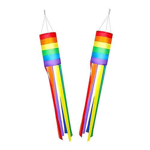 Toddmomy 4 Sätze Regenbogen-windschutzscheibenflagge Hinterhof Windsäcke Regenbogenstoff Windsock Flagge Mit Regenbogendruck Im Freien Windsackfahne Gartenflagge Polyester 2 Stücke * 4 von Toddmomy