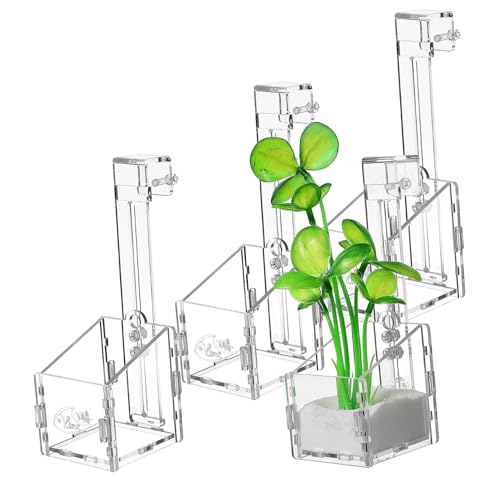 Toddmomy 4 Stück Aquarium Pflanzenhalter aus Transparentem Kunststoff Einfacher Zusammenbau Vielseitig Einsetzbar für Kleine Wasserpflanzen Dekorativer Blumentopf für Fischbecken und von Toddmomy