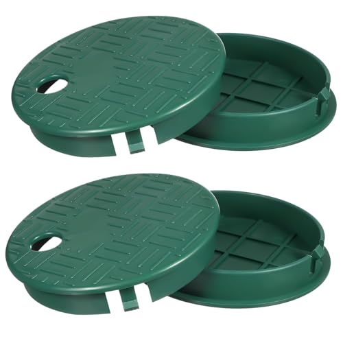 Toddmomy 4 Stück Sprinkler Ventilbox Abdeckung Rund Wasserdichtes Ventildeckel für Gartenbewässerungssysteme Schützt Ihre Witterungseinflüssen von Toddmomy