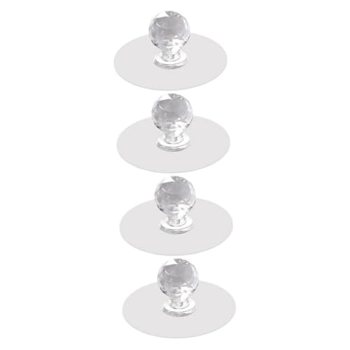 Toddmomy 4 Stück Transparente Stanzfreie Schubladengriffe Selbstklebende Ergonomische Möbelgriffe für Schrank Kommode Kleiderschrank Bad und Büro Langlebig und Einfach zu Montieren von Toddmomy