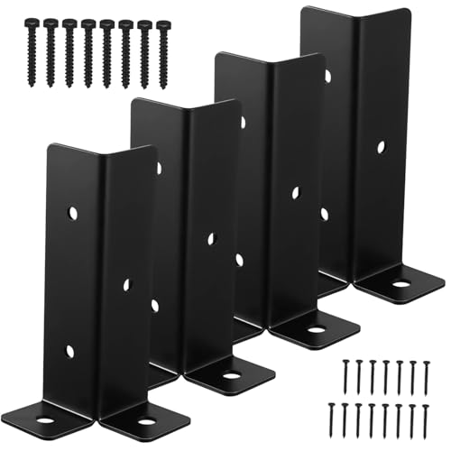 Toddmomy 4 Stück Verstellbare Pfostenträger aus Robustem Eisen Gartenzaun Pergola und Terrassengeländer Stabile Montage mit Vorgebohrten Löchern Einsetzbar von Toddmomy