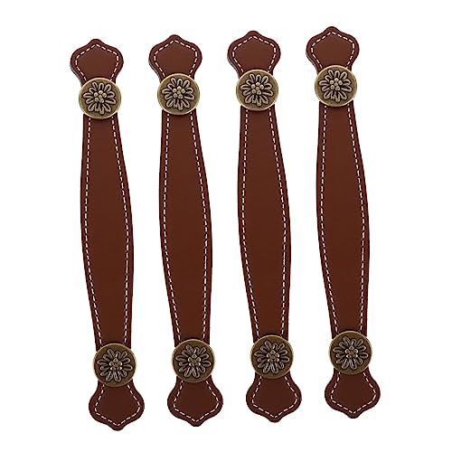Toddmomy 4 Stück Vintage Ledergriff Zinklegierung für Schrank Kommode Schublade und Koffer Robustes Retro Design mit Lochabstand Langlebig und Vielseitig Einsetzbar von Toddmomy