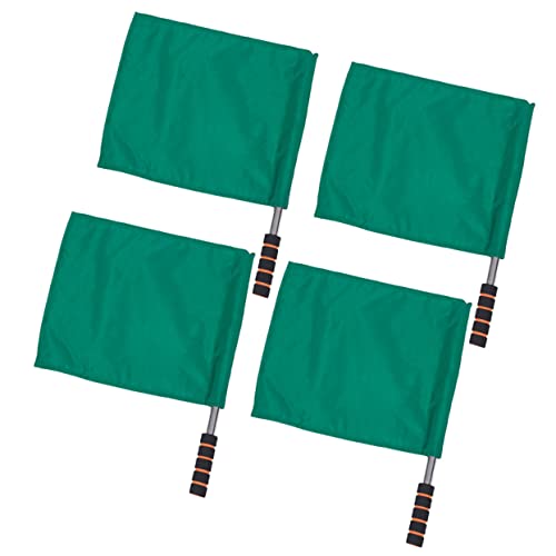 Toddmomy 4-Teiliges Sportzubehör Outdoor-Sachen Rotes Zubehör Strafleistung Offizielle Flagge Markierungsflaggen Edelstahlstange Signalflaggen-Set Grüne Sport-Warnflagge Grünes von Toddmomy