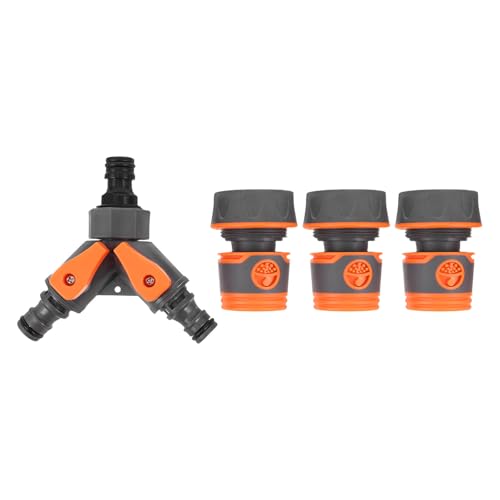 Toddmomy 4-teiliger Gartenschlauch-Verteiler – Kunststoff-Wasserrohradapter – 2-Wege-Rohrverteiler – Gartenschlauchanschluss für die Gartenbewässerung im Freien von Toddmomy