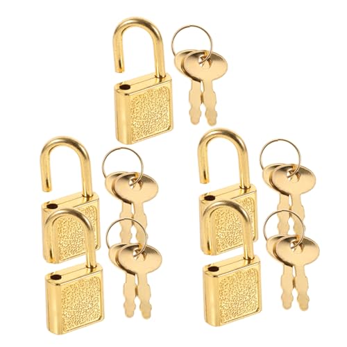 Toddmomy 5 Sätze Schatzkisten Metall Vorhängeschloss mit Schlüssel Kleine Robuste für Holzkisten Vintage Stil zum Verschließen von Schmuckkästchen Schränken und Schatztruhen von Toddmomy