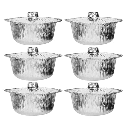 Toddmomy 6 Stück Teiliges Aluminium Einweg Töpfe mit Deckel Runde Aluschalen für Grillen Backen und Kochen Hitzebeständig für BBQ und Camping Ml Toddmomy 6 Stück Teiliges Aluminium Einweg Töpfe mit Deckel Runde Aluschalen für Grillen Backen und Kochen Hitzebeständig für BBQ und Camping Ml von Toddmomy