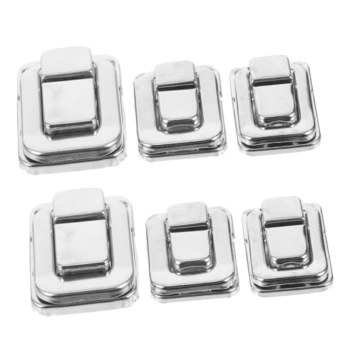 Toddmomy 6 Stück Teiliges Kleine Schmuckkästchen Verschluss Haspe Klarer Klappverschluss Silberfarbene Schlossbeschläge für DIY Kisten Schranktüren Vintage Stil Zubehör von Toddmomy