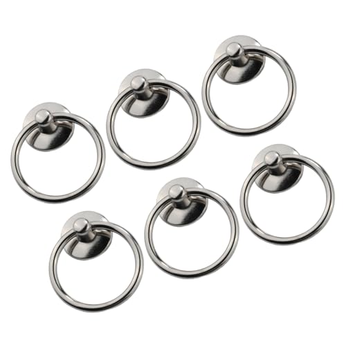 Toddmomy 6 Stück Teiliges Silberner Runder Türgriff mit Einzelbohrung Zinklegierter Möbelring für Schrank Schublade Kommode Kleiderschrank Retro Design Einfache Montage Langlebig von Toddmomy
