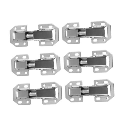 Toddmomy 6 Stück Teiliges Stahl Möbelscharniere ohne Bohrlöcher für Schranktüren Verstärkte Türscharniere für Küchen Kleiderschränke Einfache Montage Langlebige Möbelbeschläge von Toddmomy
