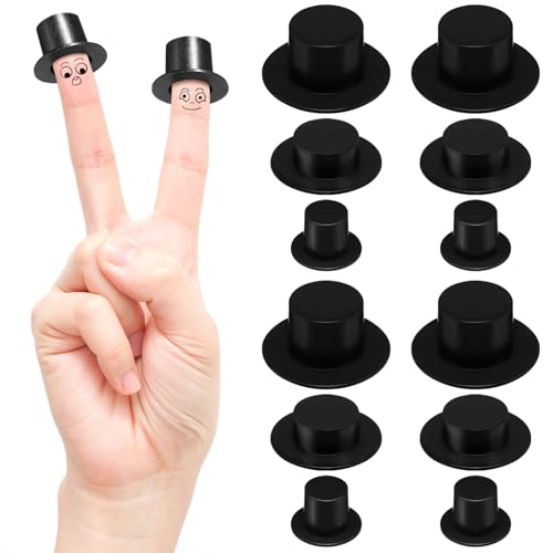 Toddmomy 60 Stück Schwarze Mini-Zylinder Miniatur-Zylinder Aus Kunststoff Schneemann-Hüte Für Heimwerkerbedarf 3 Größen von Toddmomy