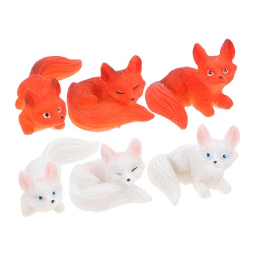Toddmomy 6stücke Miniatur Fuchs Figuren Niedliche Garten Dekoration Und Schreibtisch Accessoires Für Zuhause Und Büro Tierornamente Für Bonsai Und Tischdekoration von Toddmomy