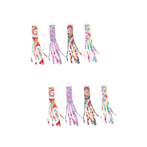 Toddmomy 8 Stk Tie-dye-haartrockner-flagge Regenbogenforellen-windsack Festivaldekorationsräumung Regenbogen-windstreamer Rainbow Tails Windsack Drinnen Polyester Ornament von Toddmomy