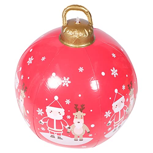 Toddmomy Aufblasbare Weihnachtskugel Rot PVC Große Outdoor Deko Leicht Aufzublasen Wetterfest für Garten Terrasse Party und Innenräume Festliche Weihnachtsdekoration von Toddmomy