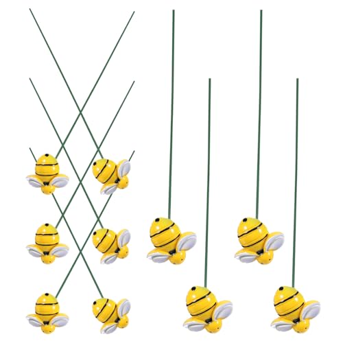 Toddmomy Bienen-Gartenpfähle Dekoration 10 Stück Biene Auf Stäbchen Vorgarten-Kunst-Stäbchen Blumen-Picks Frühling Sommer Kunststoff-Hummeln Gartenpfähle Für Den Außenbereich Rasen Weg von Toddmomy