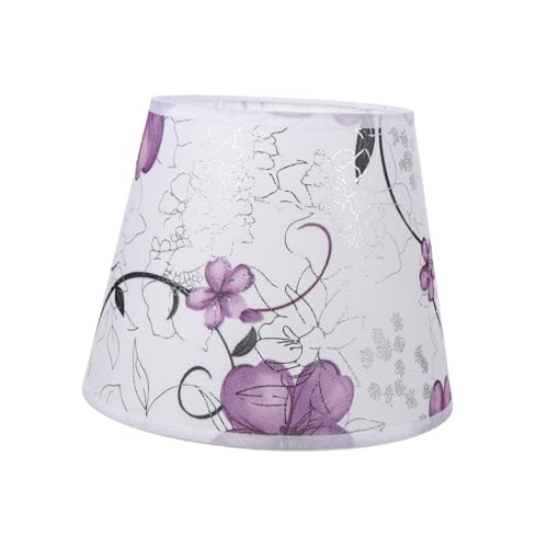 Toddmomy Blumenmuster Stoff Lampenschirm Robuster Lampenschirm für Tischlampe und Stehlampe Langebiger Stoffbezug für Schlafzimmer und Wohnzimmer von Toddmomy