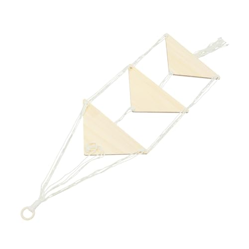 Toddmomy Boho Dreieck Rack Stoff drinnen ästhetisch Gewebte Wandlager für Schlafzimmer Handgefertigter Makramee-Wandbehang Holz von Toddmomy