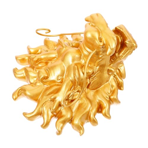 Toddmomy Brunnenauslauf groß Düse Gartenwandbrunnen Wasserbrunnendrache Brunnenhahn Wasser Steckdose wassersteckdosen deko Outdoor Garten teiche Brunnendekor Gartenwasserauslass Harz Golden von Toddmomy