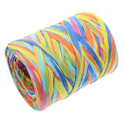 Toddmomy Buntes Raffia Papierband Farben Bastband für Geschenkverpackung Blumenarrangements DIY Bastelprojekte Kinderhandwerk Kreativ von Toddmomy