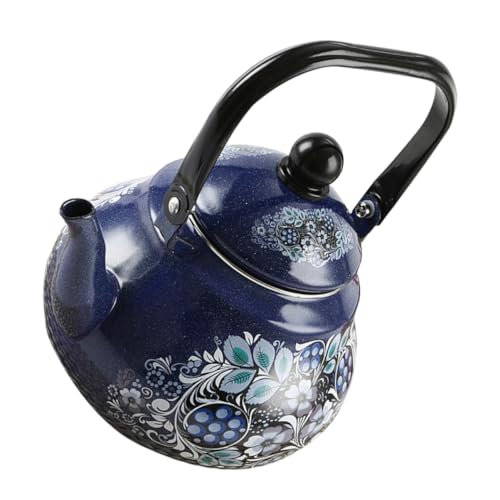 Toddmomy Vintage Wasserkocher 2,5L Emaillierter Teekessel für Herd Retro Camping mit Hitzebeständigem Griff für Induktions und Gasherde von Toddmomy