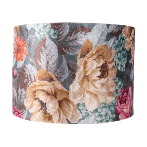Toddmomy Dekorativer Lampenschirm aus Stoff mit Filigranem Blumenmuster Samtige Oberfläche Goldfarbene Innenbeschichtung Geeignet für Lampenfassung für Schlafzimmer und Wohnzimmer von Toddmomy