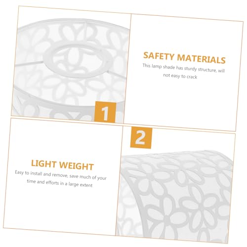 Toddmomy Eleganter Weißer Eisen lampenschirm mit Floraler Musterung Kompatibel mit Fassung Langlebiger Metall lampenschirm für Deckenleuchte und Stehlampe Dekorativer Ersatzschirm für von Toddmomy