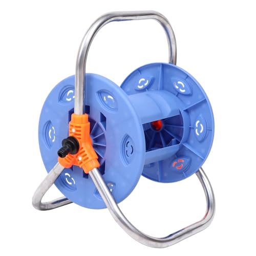 Toddmomy Gartenschlauchaufroller aus Langlebigem Legierungs und Kunststoffmaterial Rotierender Schlauchwagen mit Handkurbel Platzsparender Wasser und Kabelhalter für Garten und Haushalt von Toddmomy