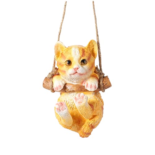 Toddmomy Hängende Katzenfigur Harz Lebensechte Tierschaukel Statue für Garten und Außenbereich Charmante Deko für Veranda oder Perfektes Toddmomy Hängende Katzenfigur Harz Lebensechte Tierschaukel Statue für Garten und Außenbereich Charmante Deko für Veranda oder Perfektes von Toddmomy