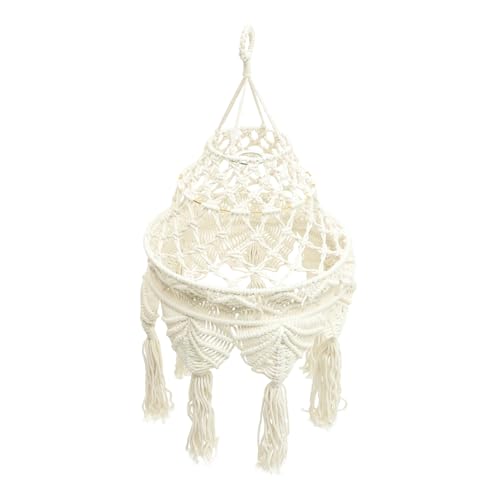 Toddmomy Handgefertigter Baumwollseil Lampenschirm Makramee Stil Langlebige Dekorative Pendellampe Geeignet für Wohnzimmer Balkon Hotel und Arbeitszimmer von Toddmomy