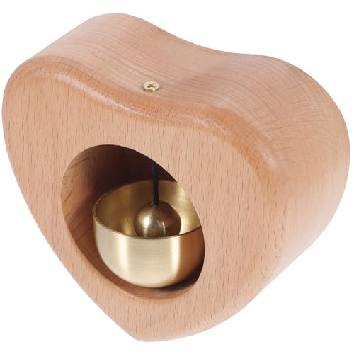 Toddmomy Herzförmige Holz türklingel mit Metallglocke Magnetisch für Hauseingang Türrahmen Kühlschrank Dekoratives Windspiel Leiser Klang Vielseitige Türdeko von Toddmomy