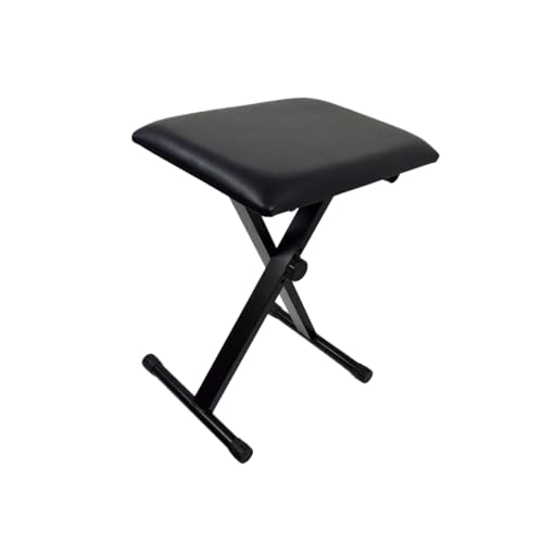 Toddmomy Höhenverstellbarer Faltbarer X Style Klavierhocker mit Gepolstertem Sitz Stabile Stahlkonstruktion rutschfeste Füße Komfortable Klavierbank für Mädchen und Keyboard Schwarz von Toddmomy