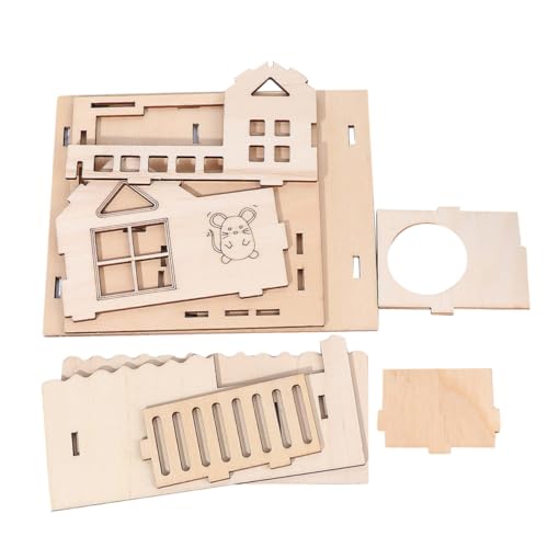 Toddmomy Holzhaus für Hamster Doppelstock mit DIY Leiter Brett Natürliche Holzvilla Haustierhaus Käfigspielzeug für Kleintiere Sicher Geruchlos Robust Toddmomy Holzhaus für Hamster Doppelstock mit DIY Leiter Brett Natürliche Holzvilla Haustierhaus Käfigspielzeug für Kleintiere Sicher Geruchlos Robust von Toddmomy