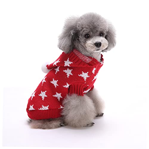 Toddmomy Weihnachtskleidung Für Haustiere Trainingsanzüge Welpen-Outfits Haustierkleidung Kleiner Hundepullover Welpenkleidung Kleine Hundekleidung Warnweste Hündchen Weihnachtskostüme Rot von Toddmomy