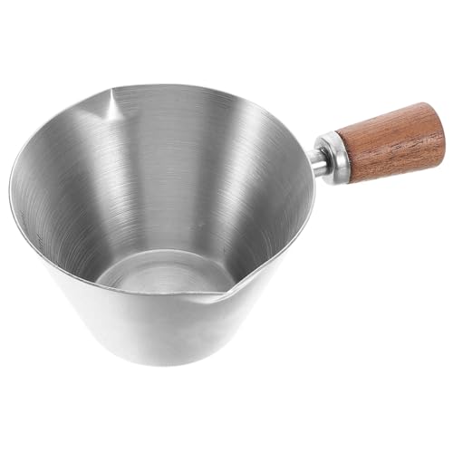 Toddmomy Kaffeetasse mit Walnussgriff Espresso Extraktionsbecher mit Präzisem Ausguss für Milchschaum Messbecher für Kaffeeliebhaber von Toddmomy