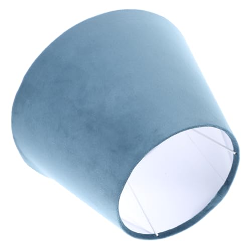 Toddmomy Lampenschirm Ersatz Stoff Lampenschirm für Tischlampe Modern Innen Weiß Außen Hellblau Stoffschirm mit Metallrahmen für Wohnzimmer Schlafzimmer von Toddmomy
