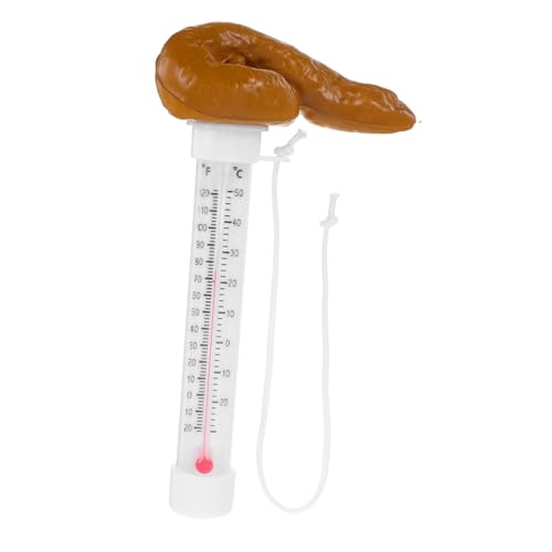 Toddmomy Lustiges Schwimmendes Thermometer Pool Temperatursensor Präzises Wasserthermometer für Schwimmbad Spa Aquarium Spaßiges Kacka Design Poolthermometer für Innen Außen von Toddmomy