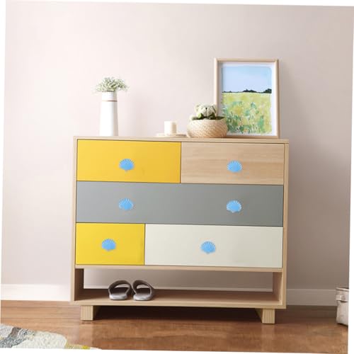Toddmomy Mediterraner Schubladengriff aus Gusseisen Single hole Möbelgriff in Blau Muschel design Vintage Küstenstil für Schrank Kommode Kinderzimmer und Stranddeko von Toddmomy