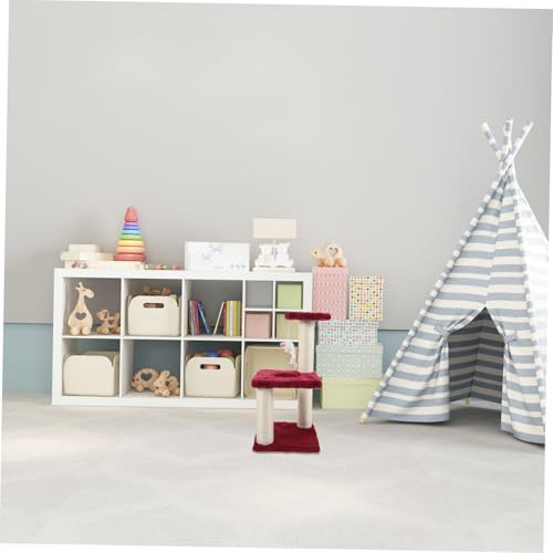 Toddmomy Mehrschichtiger Verschleißfester Katzenturm mit Stabilem Sockel Kratzbaum für Wohnungskatzen Kletter Ruheplattform Inklusive Attraktivem Spielball für Kleine Katzen und Kätzchen von Toddmomy