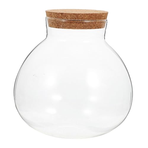 Toddmomy Ökologische Mikrolandschaftsflasche dekoratives Glas Versiegelter Glasbehälter Moosglas Terrarium mit Deckel Dekorationsglas Terrarium Knospenvase Nachrichtenglas Kork Transparent von Toddmomy