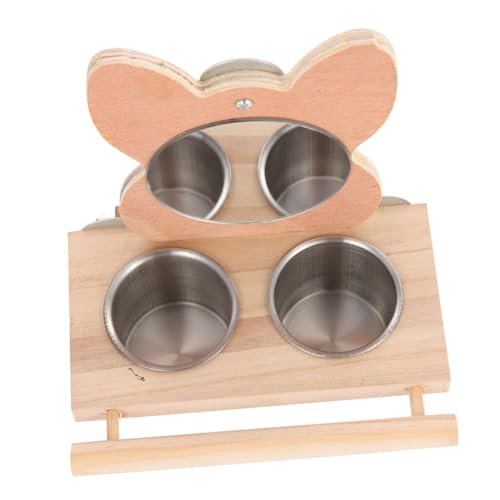 Toddmomy Parrot Feeder Edelstahl Futterspender mit Spiegel Vogelfutterhalter Großer Kapazität Robust Verschleißfest Vielseitig für Papageien Wellensittiche Käfigzubehör Einfach zu von Toddmomy