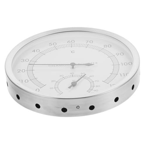 Toddmomy Professionelles Sauna Hygrothermometer aus Langlebigem Edelstahl Präzises Thermometer und Hygrometer für Saunaräume Hitzebeständig Einfach Ablesbar Geeignet für Innenbereiche von Toddmomy
