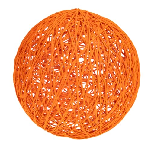 Toddmomy Rattan Lampenschirm Kugelform Øcm Orange Papier Lampenschirm für Deckenlampe Tischlampe Stehlampe Langlebig Einfach zu Montieren Dekorativ für Wohnzimmer Schlafzimmer Büro von Toddmomy