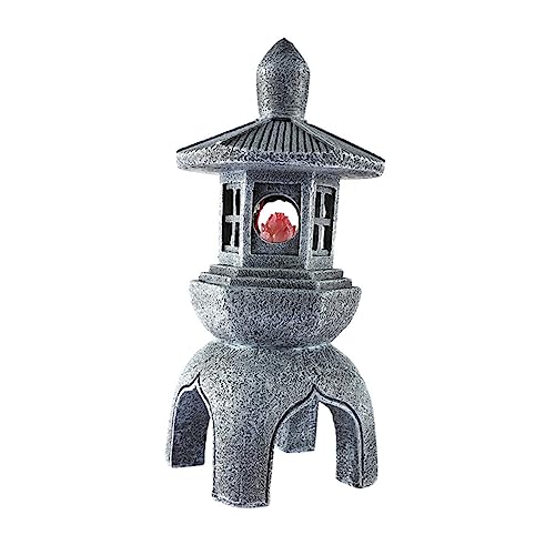 Toddmomy Solar-Stein-Turm-licht Pagode Chinesisches Dekor Asiatische Dekoration Für Zu Hause Chinesische Laterne Zen-Garten-dekor Außendekorationen Für Die Terrasse Rasen Harz Draussen von Toddmomy