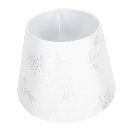 Toddmomy Stickerei Lampenschirm Tischlampe Stoff Lampenschirm Weiß Schlichtes Design Langlebig und Einfach zu Montieren Geeignet für Wohnzimmer Schlafzimmer Arbeitszimmer und Kinderzimmer von Toddmomy