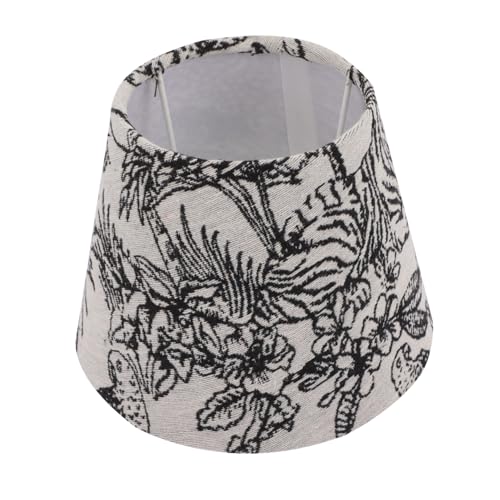 Toddmomy Tropischer Tischlampenschirm aus Besticktem Stoff Schwarzes Design Langlebiger Lampenschirm für Schreibtisch- Nachttisch Wohnraumbeleuchtung von Toddmomy