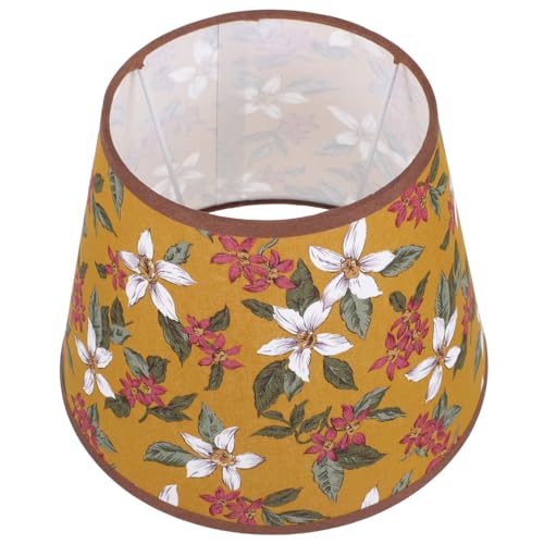 Toddmomy Vintage Lampenschirm aus Stoff mit Blumenmuster Fassung Langlebiges und Textil Vielseitig für Schlafzimmer Büro Wohnzimmer Stilvolles Lichtzubehör Einfach zu Montieren von Toddmomy