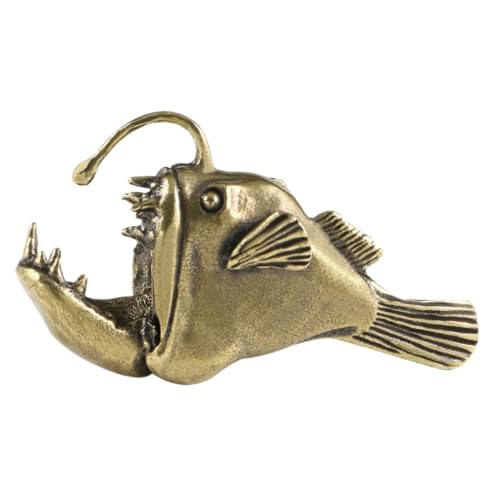 Toddmomy Brass Fish Figurine Dekorative Fisch Skulptur für Tisch und Desktop Stilvolle Deko für Zuhause und Büro Perfektes für Fischliebhaber und Freunde von Toddmomy