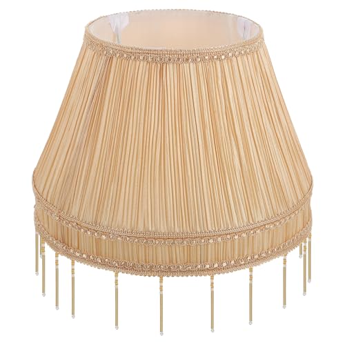Toddmomy Vintage Stoff Lampenschirm Stoffkunst Tischlampenschirm für Nachttisch Stehleuchte Fassung Langlebig und Einfach zu Montieren Warmes Licht für Esszimmer und Wohnzimmer von Toddmomy