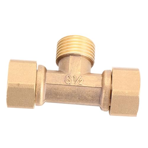 Toddmomy Vollkupfer Tee verteiler Heizungsanschluss Wasserrohr Kupferfitting Abzweig mit Innen Außengewinde für Sanitärinstallation Langlebig und Dicht von Toddmomy