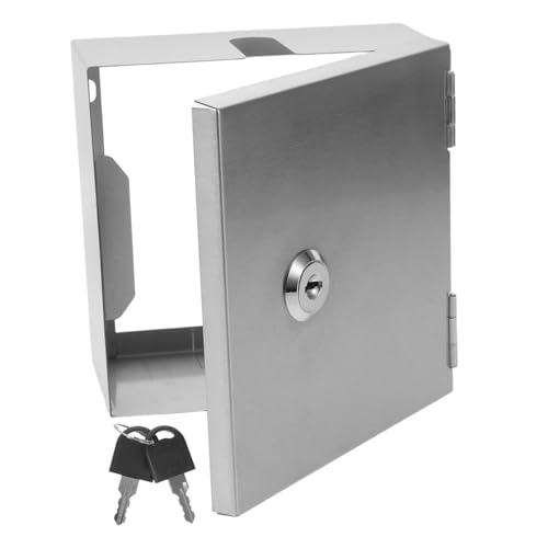 Toddmomy Wasserdichte Steckdosenbox aus Edelstahl Abschließbare Außen Steckdosenabdeckung Wetterfeste Steckdosenschutzbox für Wandmontage im Garten und Öffentliche Bereiche von Toddmomy